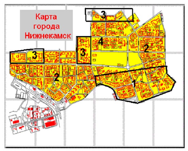 Карта города нижнекамск